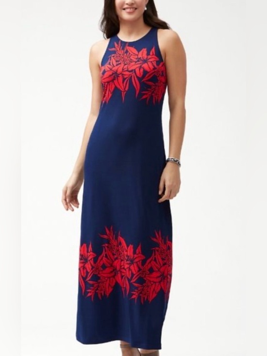 Tommy Bahama Dresses & Skirts - NWT Tommy Bahama Flower of Pisa Tropical Maxi Dress Navy Red L